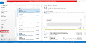 separate folder in the generated PST file